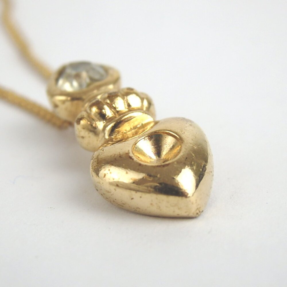 Authentic Christian Dior Heart Rhinestone Necklace metal [Used] - Picture 6 of 9